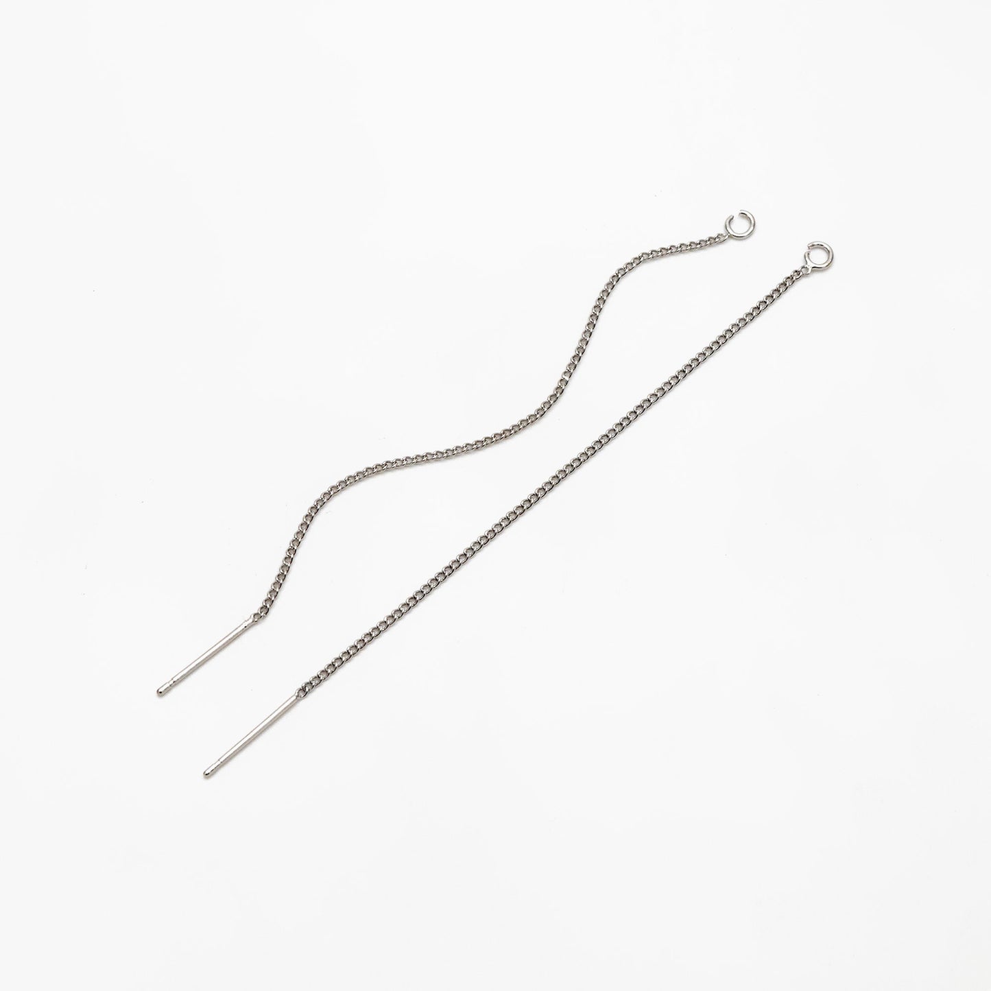 10pcs Gold/ Silver/ Rose Gold Threader Earrings, Earwire Thread with Open Jump Ring, Earring Components Wholesale (GB-333-A)