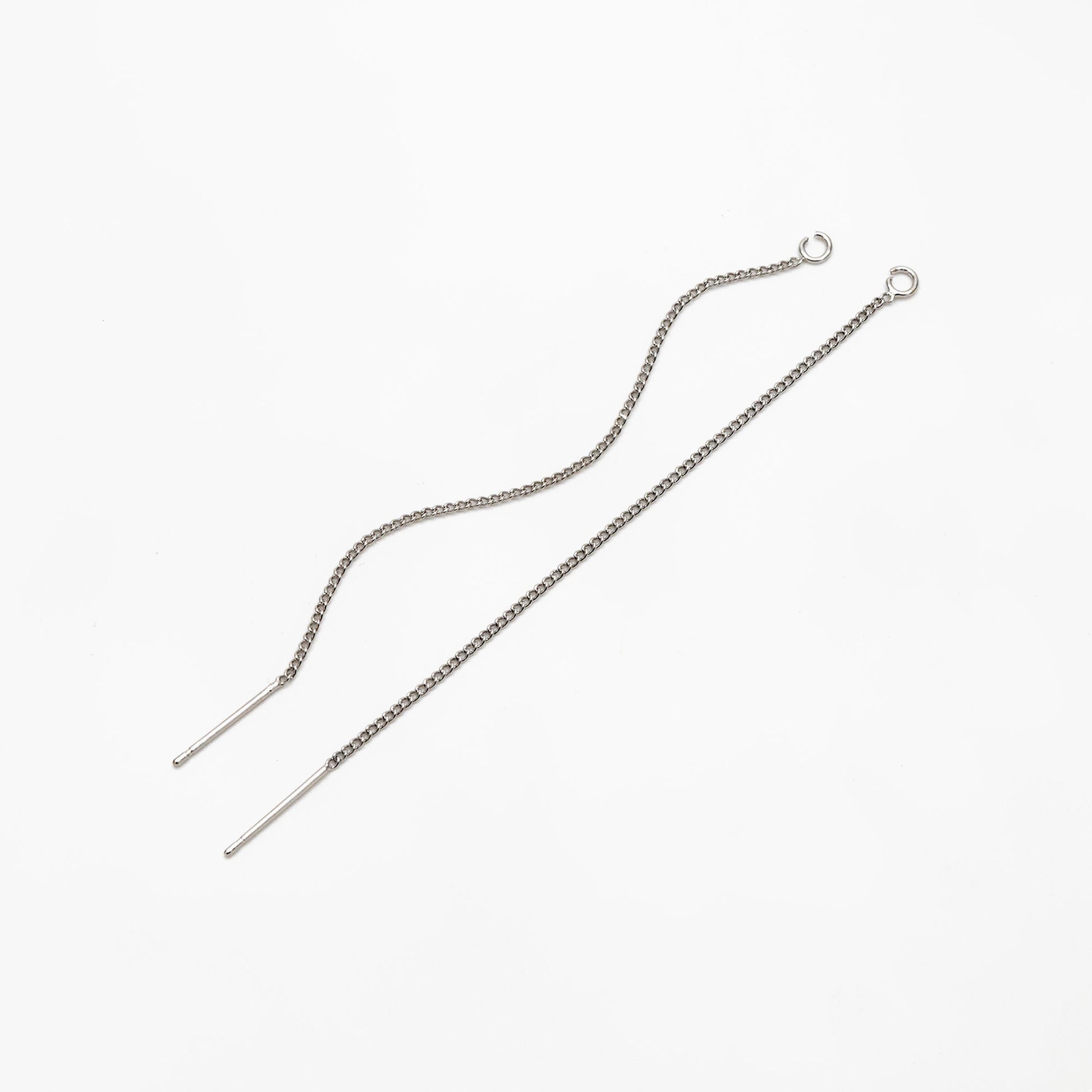 10pcs Gold/ Silver/ Rose Gold Threader Earrings, Earwire Thread with Open Jump Ring, Earring Components Wholesale (GB-333-A)