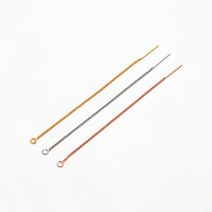 10pcs Gold/ Silver/ Rose Gold Threader Earrings, Earwire Thread with Open Jump Ring, Earring Components Wholesale (GB-333-A)