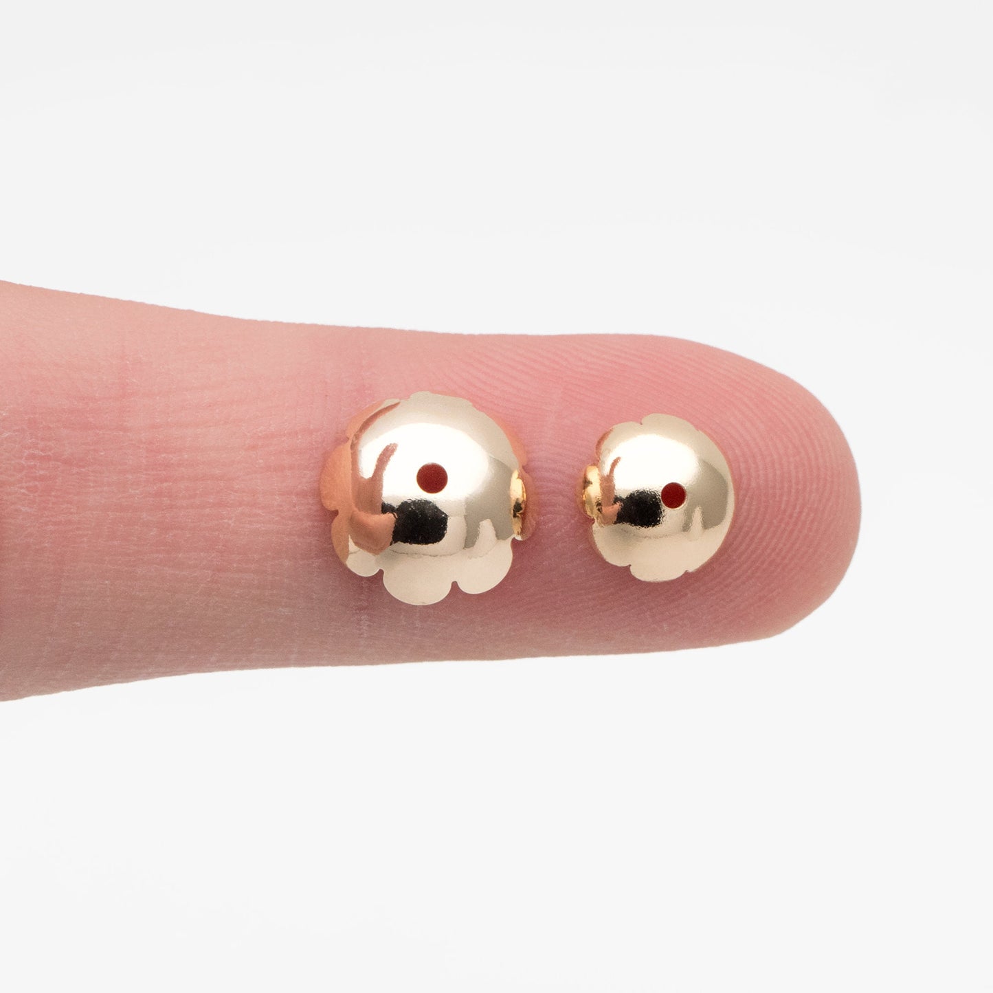 20pcs Gold/ Silver Tone Floral Bead Caps 7.5/ 10mm, Real Gold/ Rhodium plated Brass, Lead Nickel Free (GB-056)