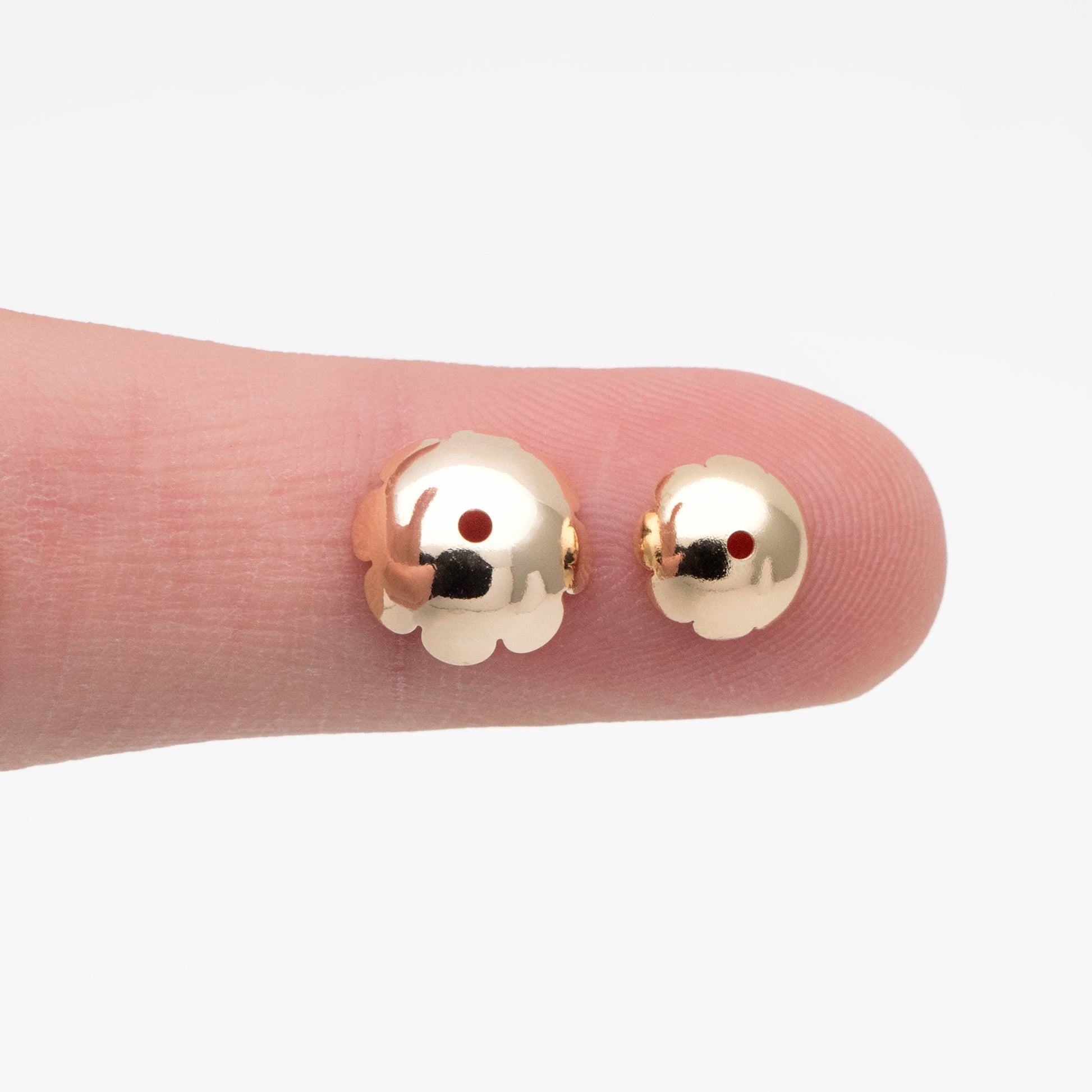 20pcs Gold/ Silver Tone Floral Bead Caps 7.5/ 10mm, Real Gold/ Rhodium plated Brass, Lead Nickel Free (GB-056)