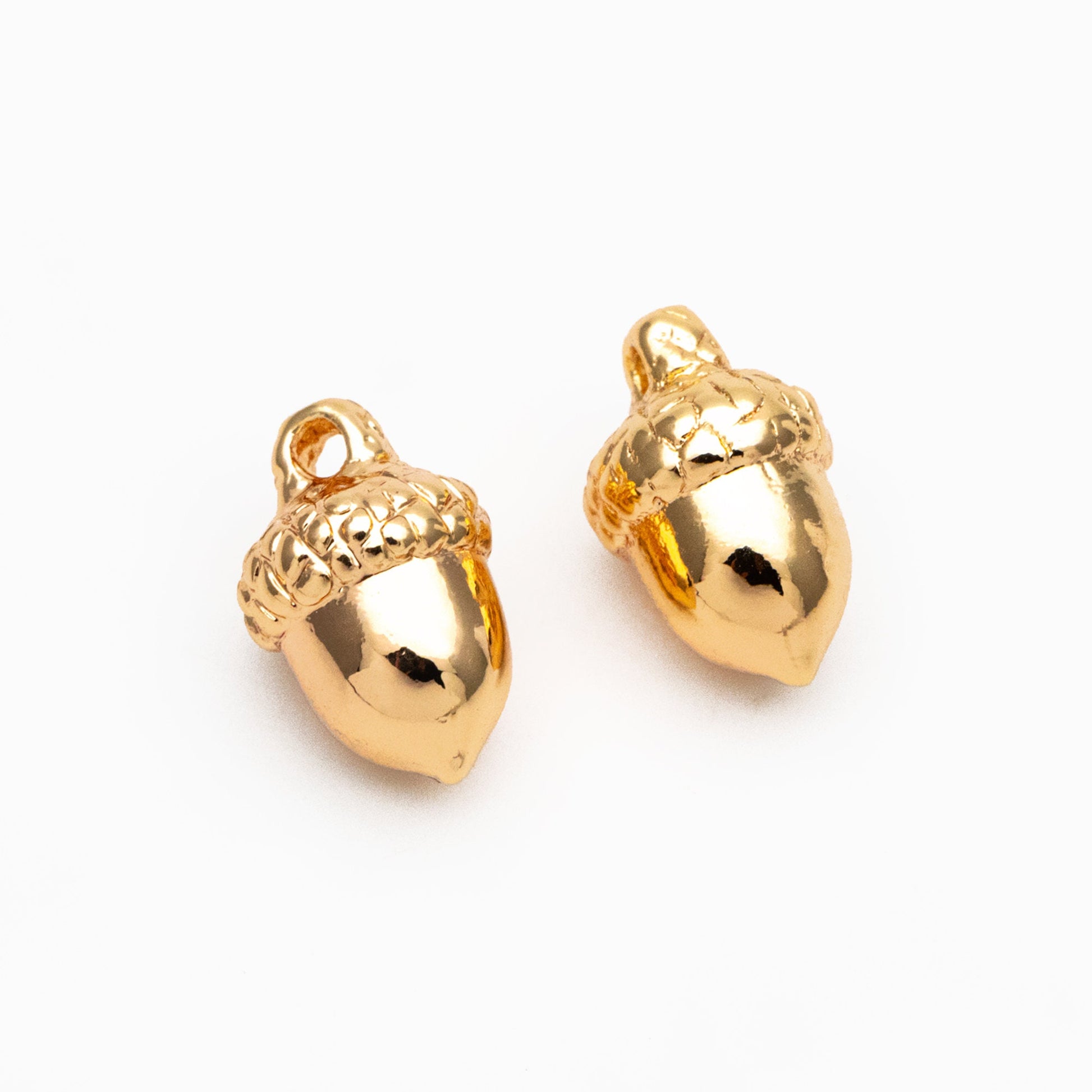 10pcs Mini Gold/ Rhodium plated Brass Acorn Charms 9x6mm, Lead Nickel Free (GB-4589-B)