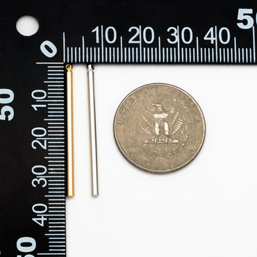 10pcs Gold/ Silver tone Long Tube Charms 35mm, Gold/ Rhodium plated Brass Stick Bar Pendants, Lead Nickel Free (GB-080)