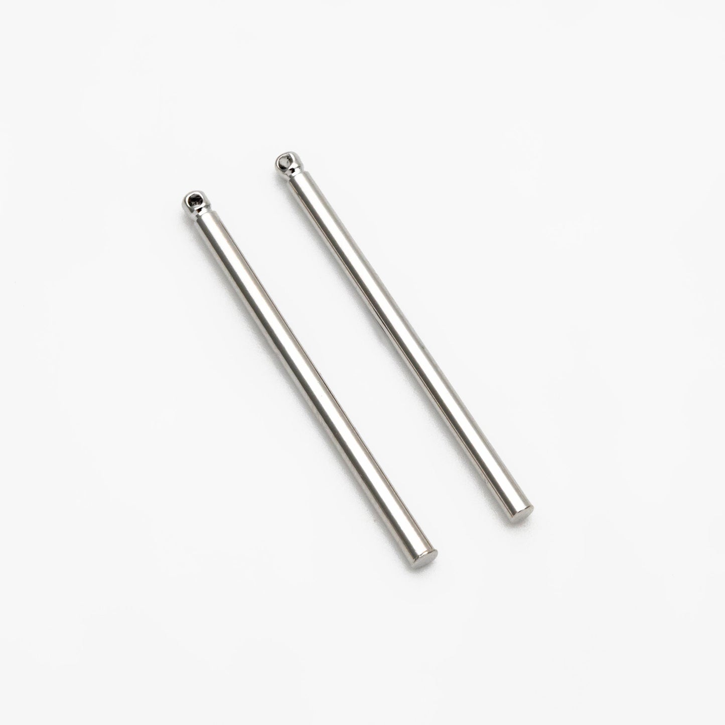 10pcs Gold/ Silver tone Long Tube Charms 35mm, Gold/ Rhodium plated Brass Stick Bar Pendants, Lead Nickel Free (GB-080)