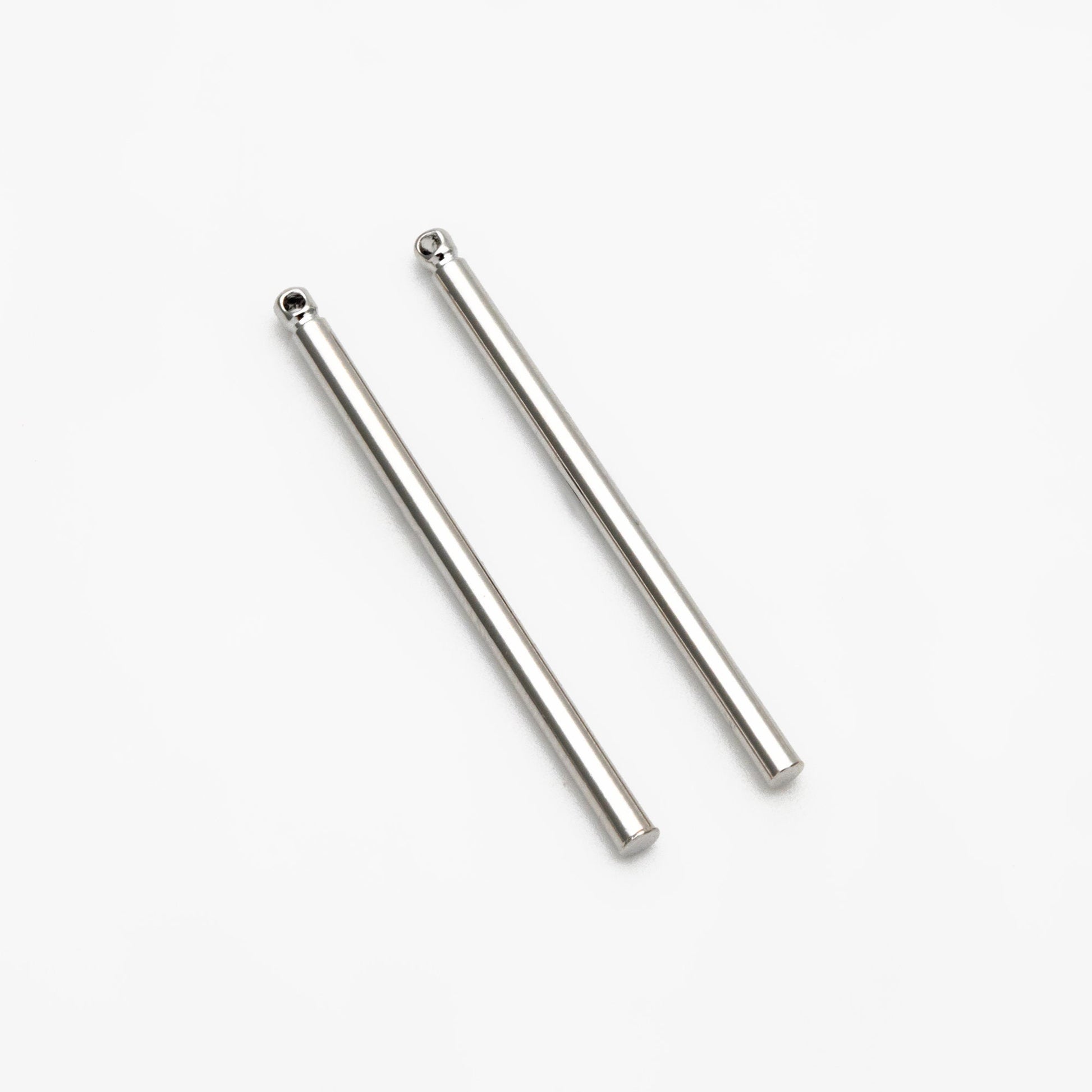 10pcs Gold/ Silver tone Long Tube Charms 35mm, Gold/ Rhodium plated Brass Stick Bar Pendants, Lead Nickel Free (GB-080)