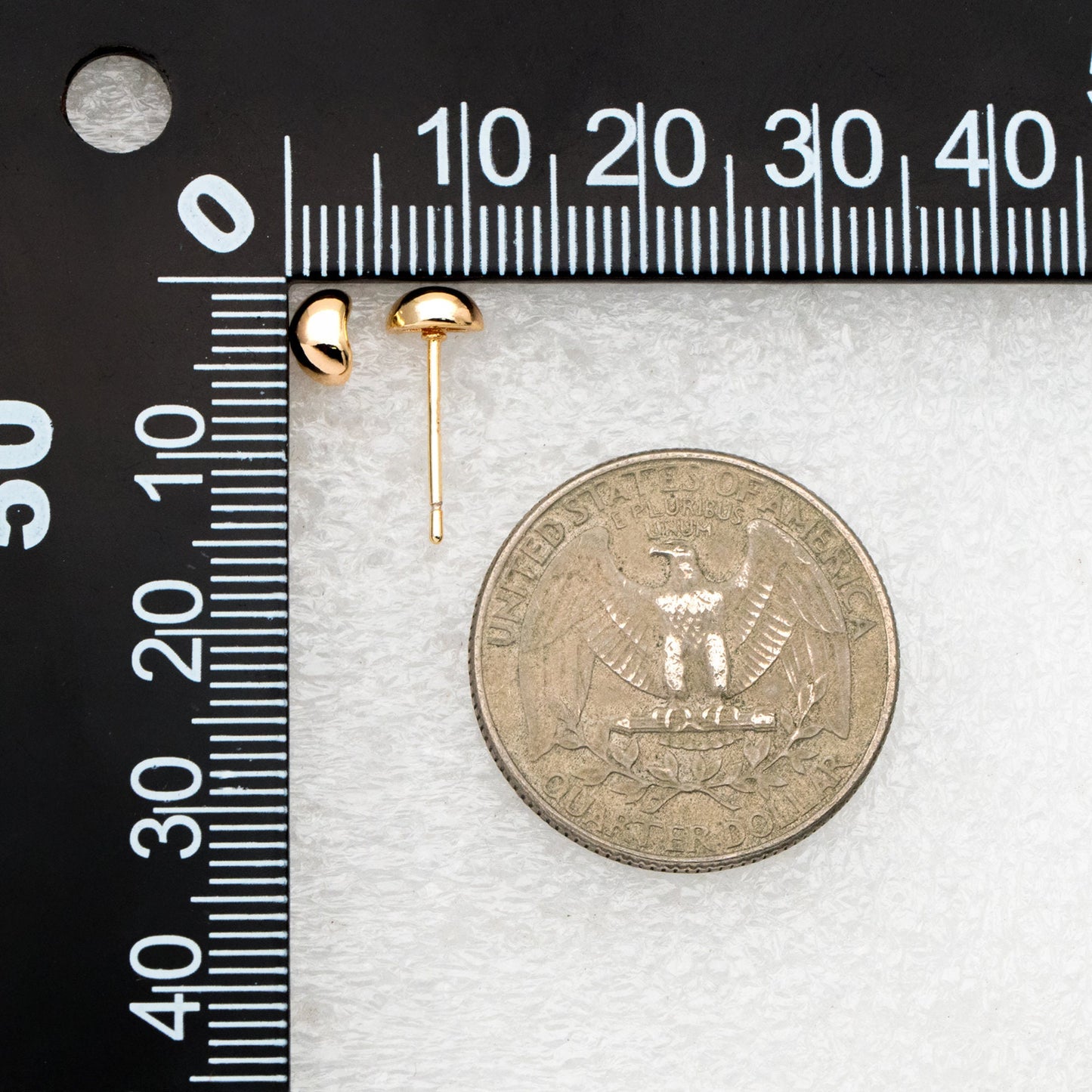 10pcs Gold/ Silver Tiny Pea Earrings 5.5mm, Real Gold/ Rhodium Plated Brass Minimalist Stud Earrings (#GB-4256)