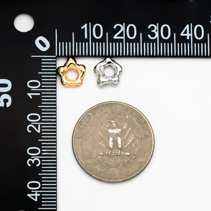 10pcs Gold/ Silver Irregular Spacer Beads 9mm, Gold/ Rhodium plated Brass, Jewelry Making, Diy Material, Jewelry Supplies (GB-4259)