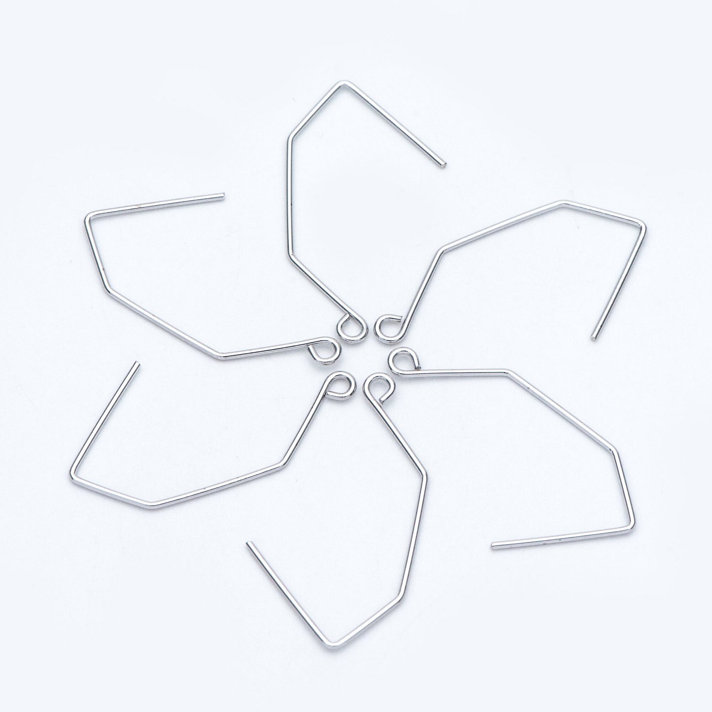 10pcs Gold/ Silver tone Ear Hooks 32x18mm, Gold/ Rhodium plated Brass Simple Earwires Earring Components (GB-947-B)