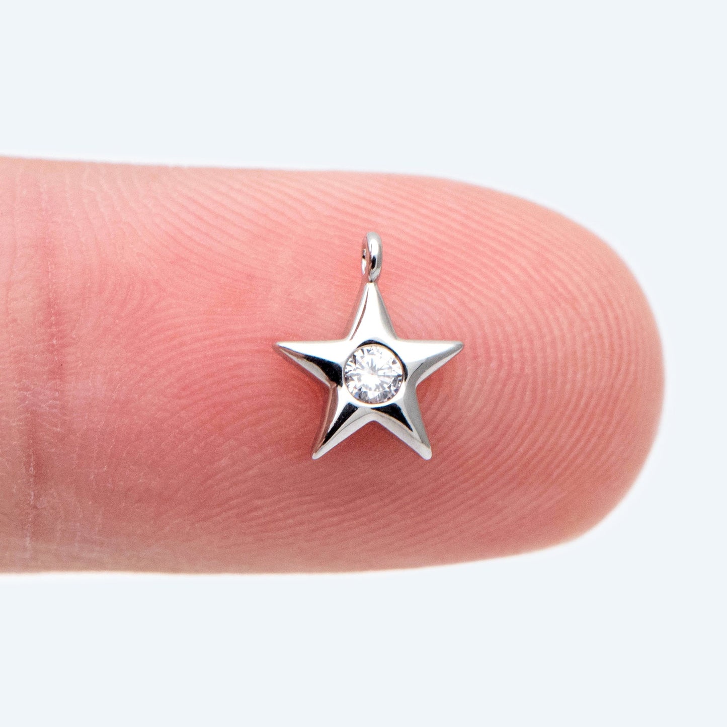 10pcs Gold/ Silver Star Charm 8x7mm, CZ Pave Tiny Star Pendant, Earring Findings, Jewelry Making, Diy Material, Jewelry Supplies (GB-162-E)