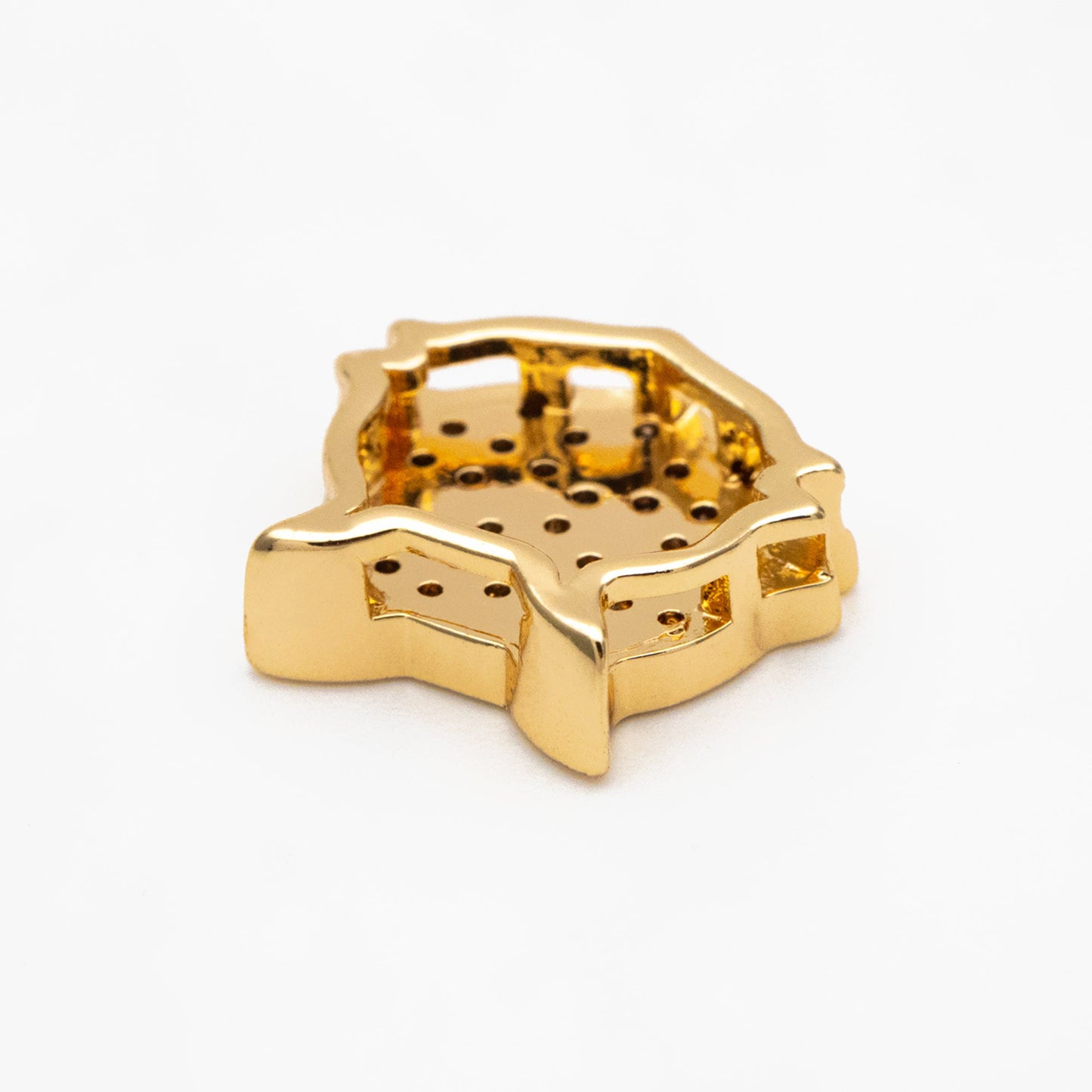 4pcs CZ Micro Pave Fox Charms 12x10mm, Real Gold/ Silver Rhodium plated Brass Fox Beads Connectors (GB-180)