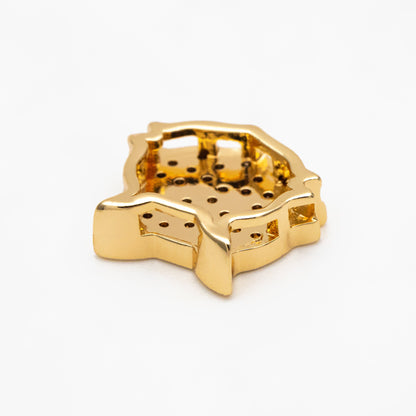 4pcs CZ Micro Pave Fox Charms 12x10mm, Real Gold/ Silver Rhodium plated Brass Fox Beads Connectors (GB-180)