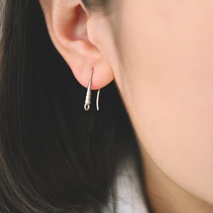 10pcs Gold/ Silver Earring Hooks 20x7mm, Real Gold/ Rhodium plated Brass, Simple Earwires Earring Components (GB-3841)