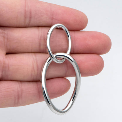 4pcs Gold / Silver Tone Long Oval Ear Posts, 18K Gold/ Rhodium plated Brass, Minimalist Earrings (GB-2045)