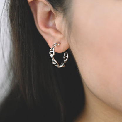 10pcs Gold/ Silver Tone Chain Earrings, Gold Chain Hoops, Thick Hoop Earrings, Hoop Earrings (GB-1854)