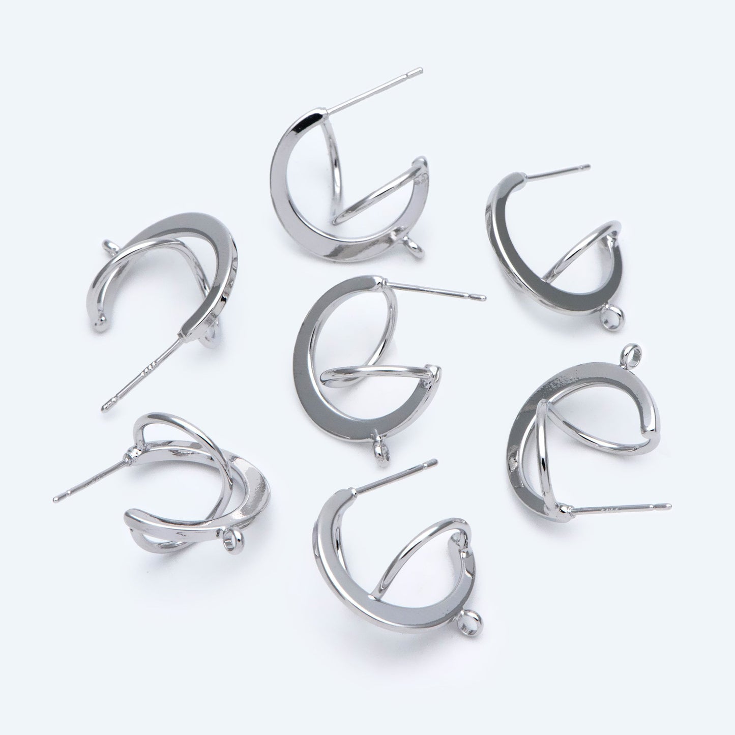 10pcs Gold/ Rhodium plated Brass Earring Posts, Geometric Circle Stud Earring, Circle Size 18mm (GB-596)