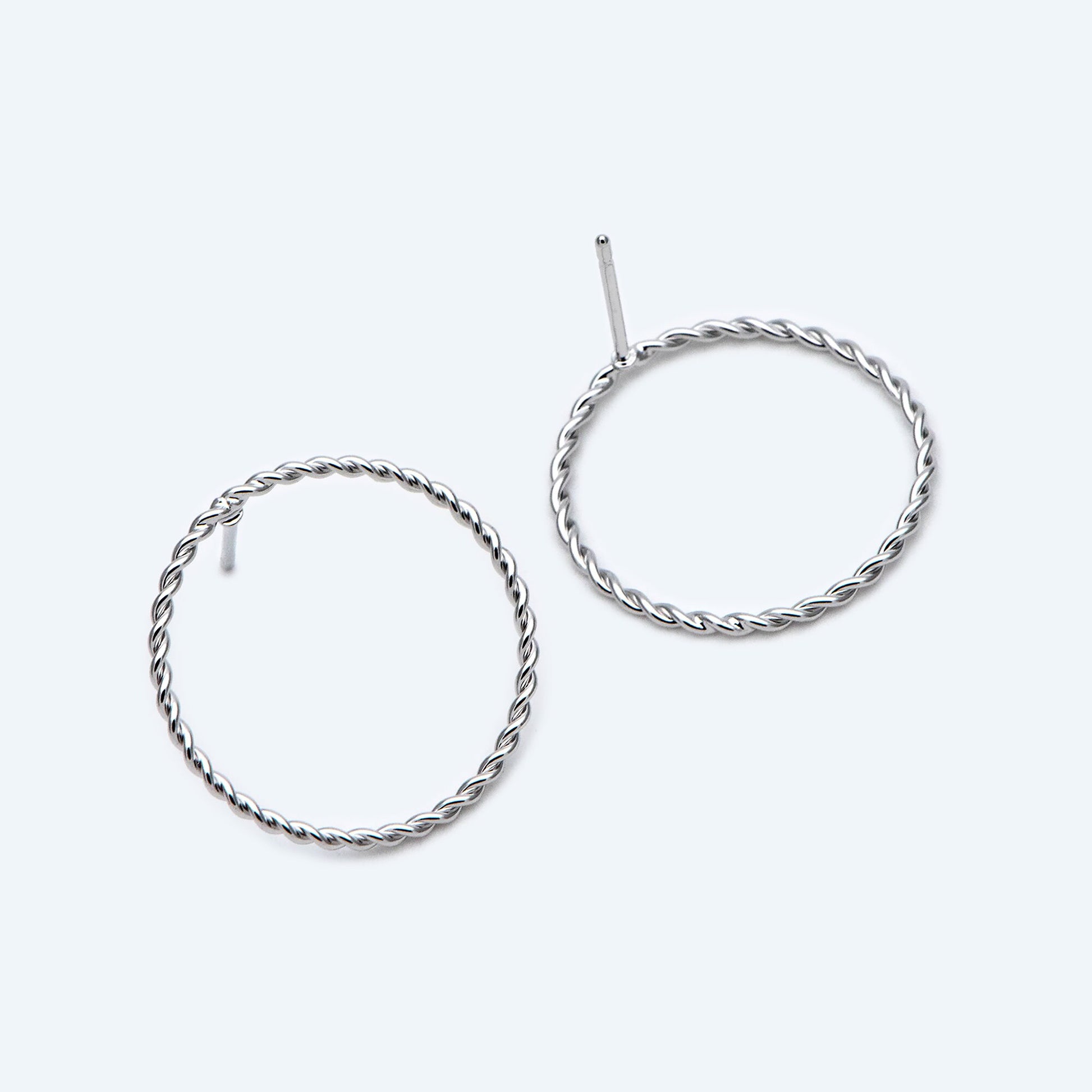 10pcs Circle Ear Posts 20mm, Gold / Rhodium Plated Brass, Geometric Ring Stud Earrings (#GB-2248)