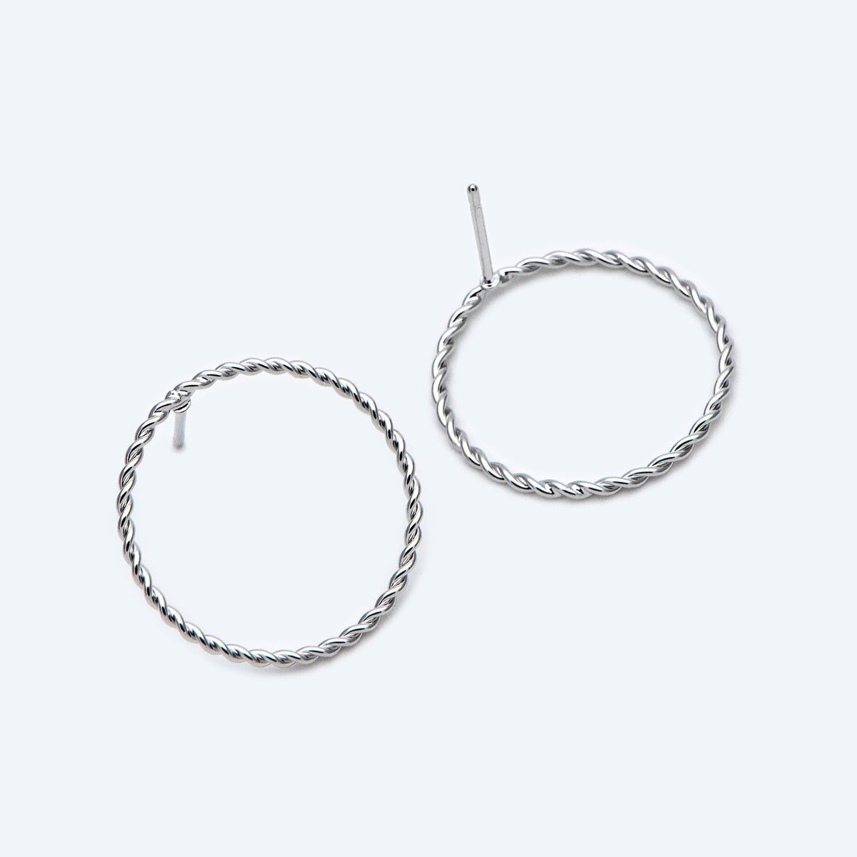 10pcs Circle Ear Posts 20mm, Gold / Rhodium Plated Brass, Geometric Ring Stud Earrings (#GB-2248)