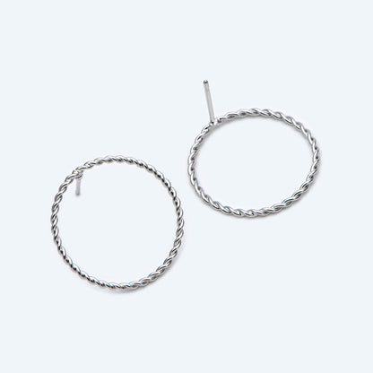 10pcs Circle Ear Posts 20mm, Gold / Rhodium Plated Brass, Geometric Ring Stud Earrings (#GB-2248)