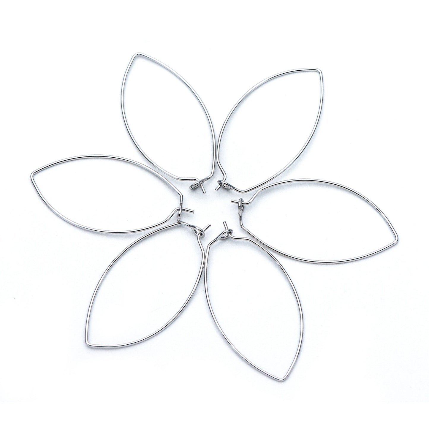 10pcs Gold/ Silver Tone Oval Hoop Ear Wire, Gold/ Rhodium plated Brass Threader Earrings (GB-659)