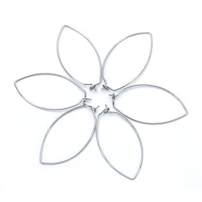 10pcs Gold/ Silver Tone Oval Hoop Ear Wire, Gold/ Rhodium plated Brass Threader Earrings (GB-659)