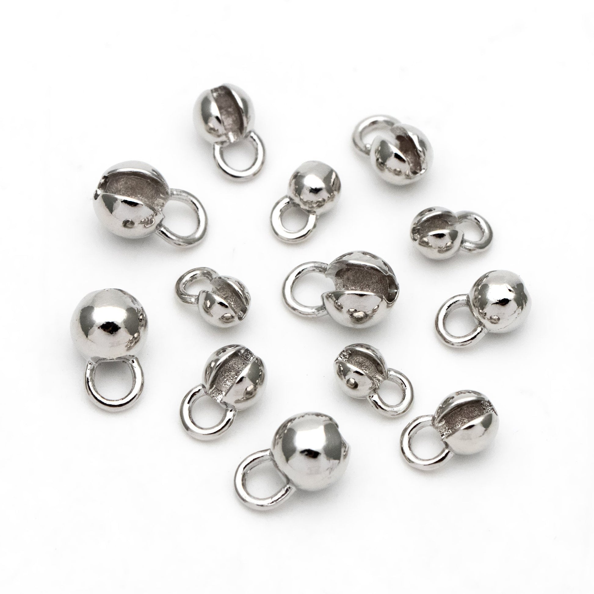 20pcs Gold Crimp Ends, Cord Ends, Clam Shell Bead Tip, Ball Chain Connector, Chain Crimps, Gold Plated Findings (GB-2832)