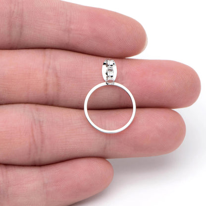 10pcs Gold/ Silver Tone Ear Back Stopper, Earring Nut with Ring, Ear Jacket Jewelry Findings, Gold/ Rhodium plated Brass (#GB-1660)