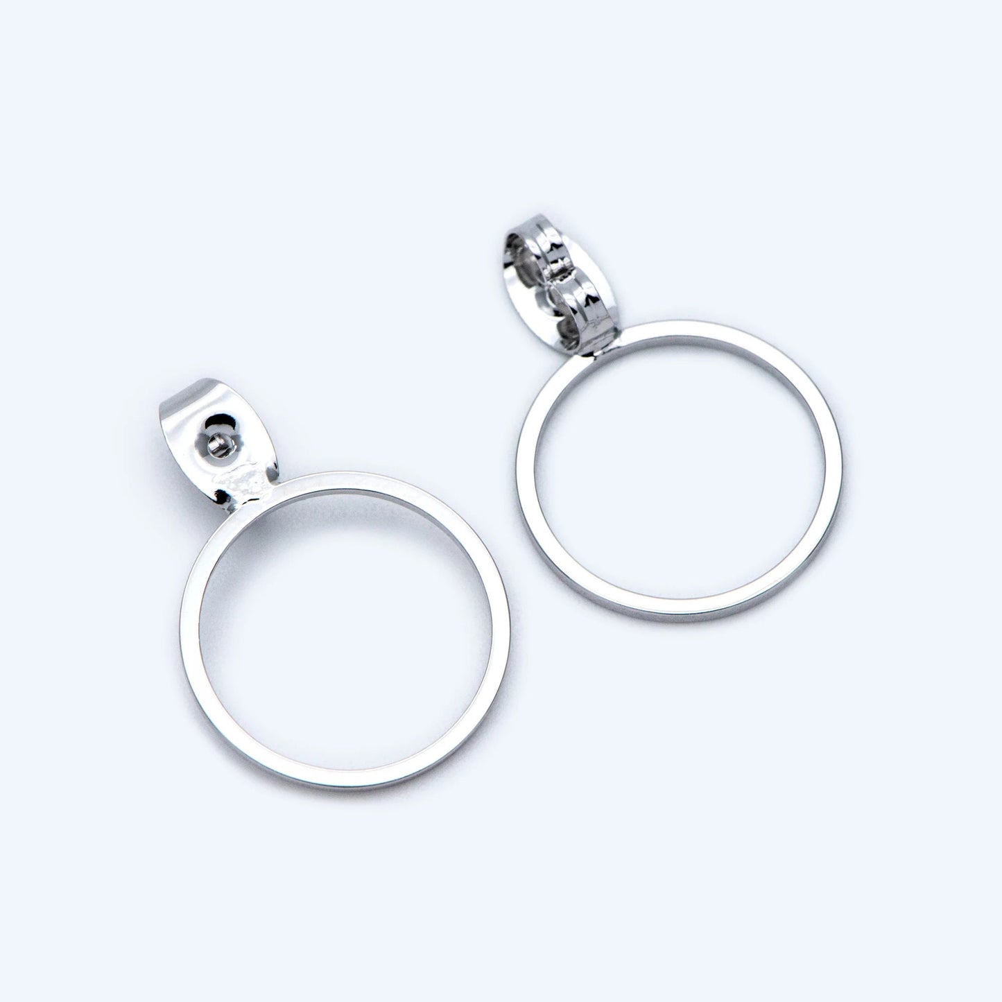 10pcs Gold/ Silver Tone Ear Back Stopper, Earring Nut with Ring, Ear Jacket Jewelry Findings, Gold/ Rhodium plated Brass (#GB-1660)