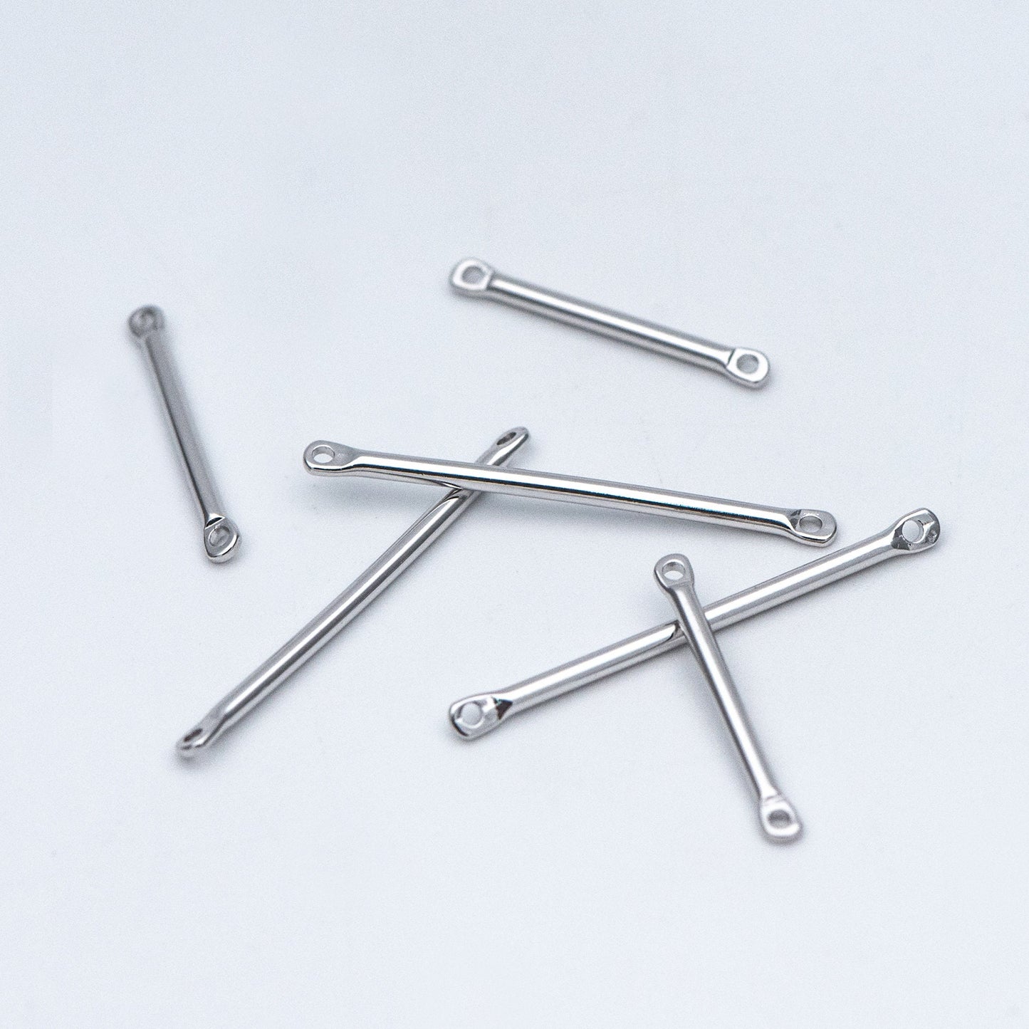 10pcs Gold/ Silver tone Tube Bar Connectors, Gold/ Rhodium plated Brass Stick Charm Pendants, 20/ 25/ 30/ 40mm Multi Size (GB-642)