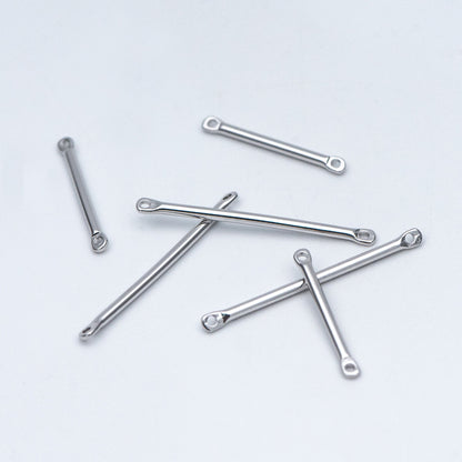 10pcs Gold/ Silver tone Tube Bar Connectors, Gold/ Rhodium plated Brass Stick Charm Pendants, 20/ 25/ 30/ 40mm Multi Size (GB-642)