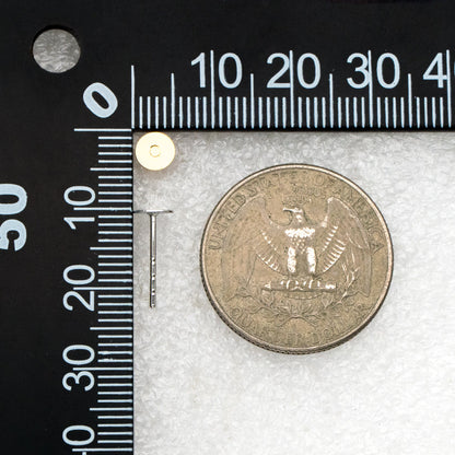 20pcs Gold/ Silver Ear Posts, Gold/ Rhodium plated Brass, Stud Earrings with 5mm Flat Cup (GB-137)