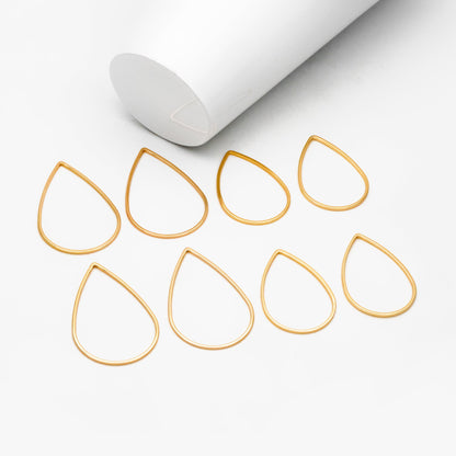 10pcs Gold/ Silver/ Rose Gold Teardrop Link Connector Charms 32/ 38mm, Gold/ Rhodium plated Brass Geometric Shape Pendants (GB-097)