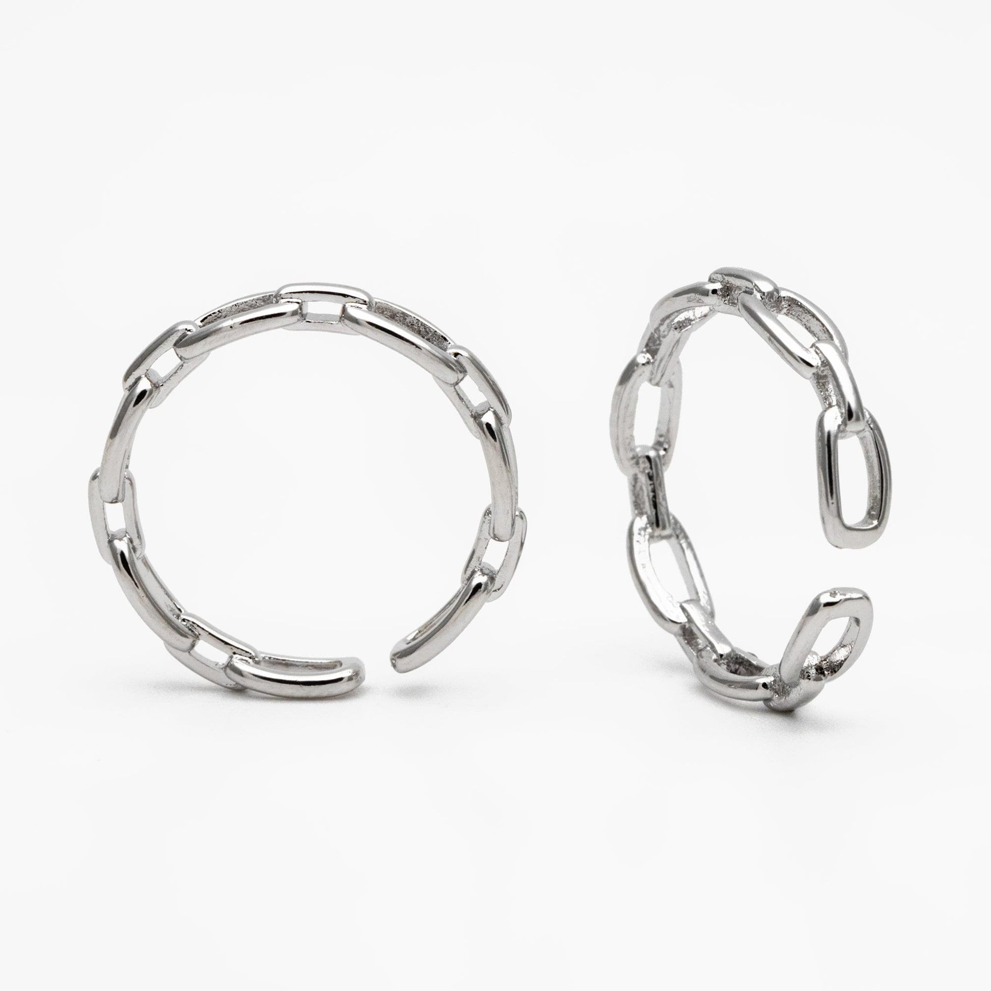 4pcs Gold/ Silver Chain Ring, Chain Ring, Adjustable Gold Ring, Dainty Rings, Adjustable Ring, Gold/ Rhodium Plated Rings (#GB-1695)