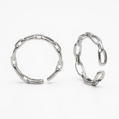 4pcs Gold/ Silver Chain Ring, Chain Ring, Adjustable Gold Ring, Dainty Rings, Adjustable Ring, Gold/ Rhodium Plated Rings (#GB-1695)