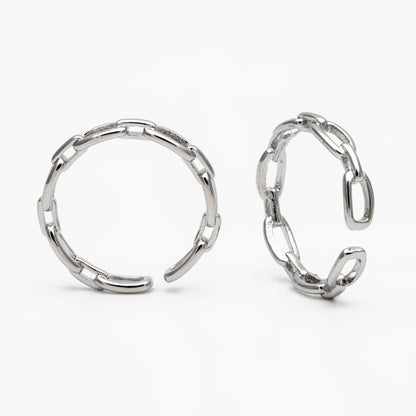 4pcs Gold/ Silver Chain Ring, Chain Ring, Adjustable Gold Ring, Dainty Rings, Adjustable Ring, Gold/ Rhodium Plated Rings (#GB-1695)