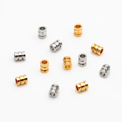 20pcs Gold/ Silver Tube Beads 2.5x2mm, 18K Gold/ Rhodium plated Brass, Tube Spacer Beads (GB-4264)