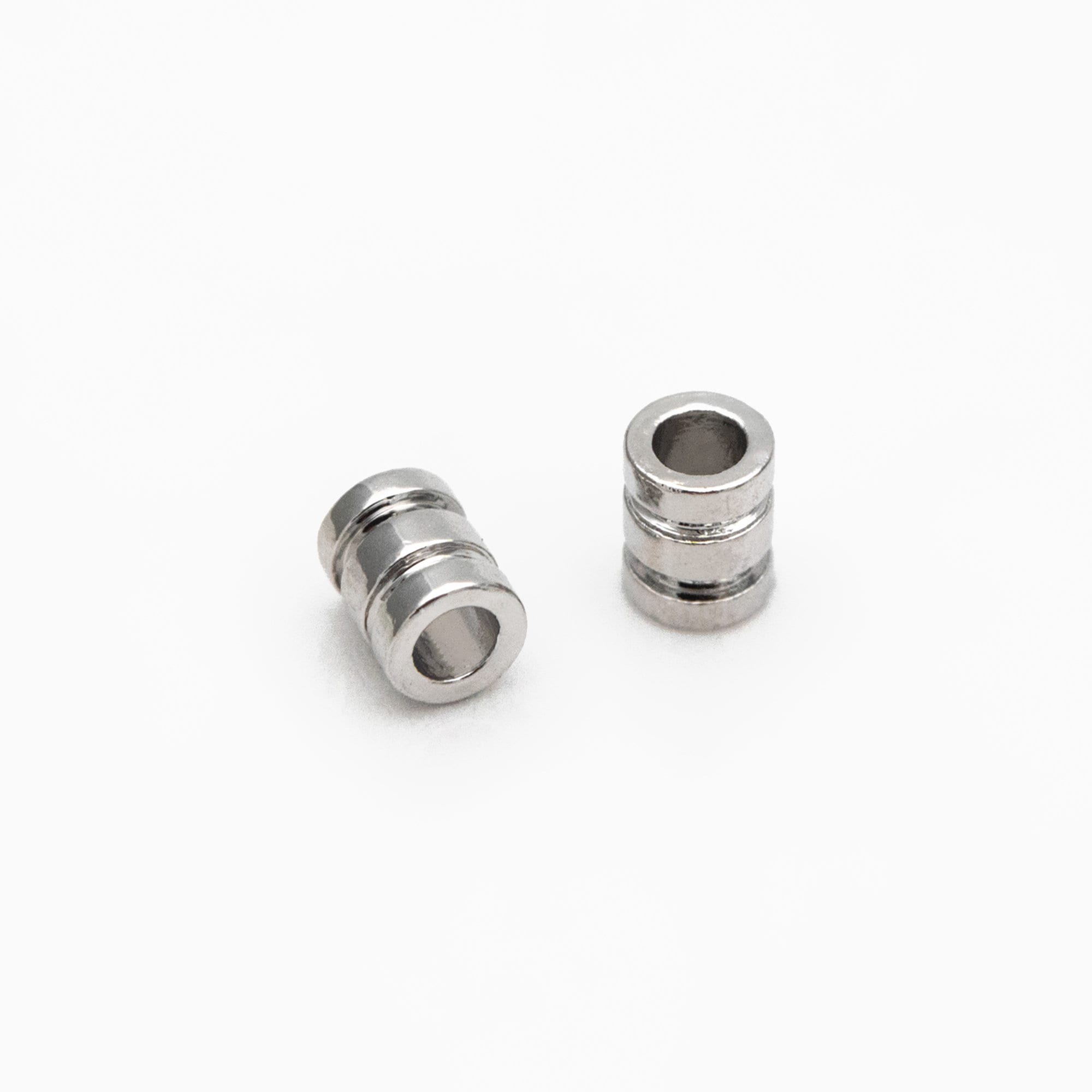 20pcs Gold/ Silver Tube Beads 2.5x2mm, 18K Gold/ Rhodium plated Brass, Tube Spacer Beads (GB-4264)