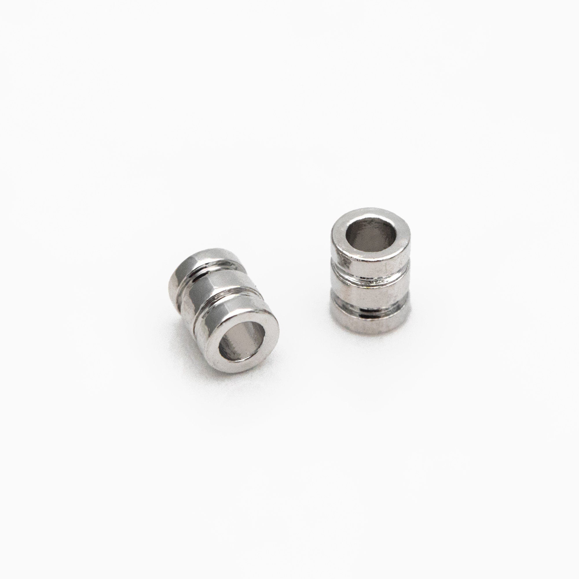 20pcs Gold/ Silver Tube Beads 2.5x2mm, 18K Gold/ Rhodium plated Brass, Tube Spacer Beads (GB-4264)