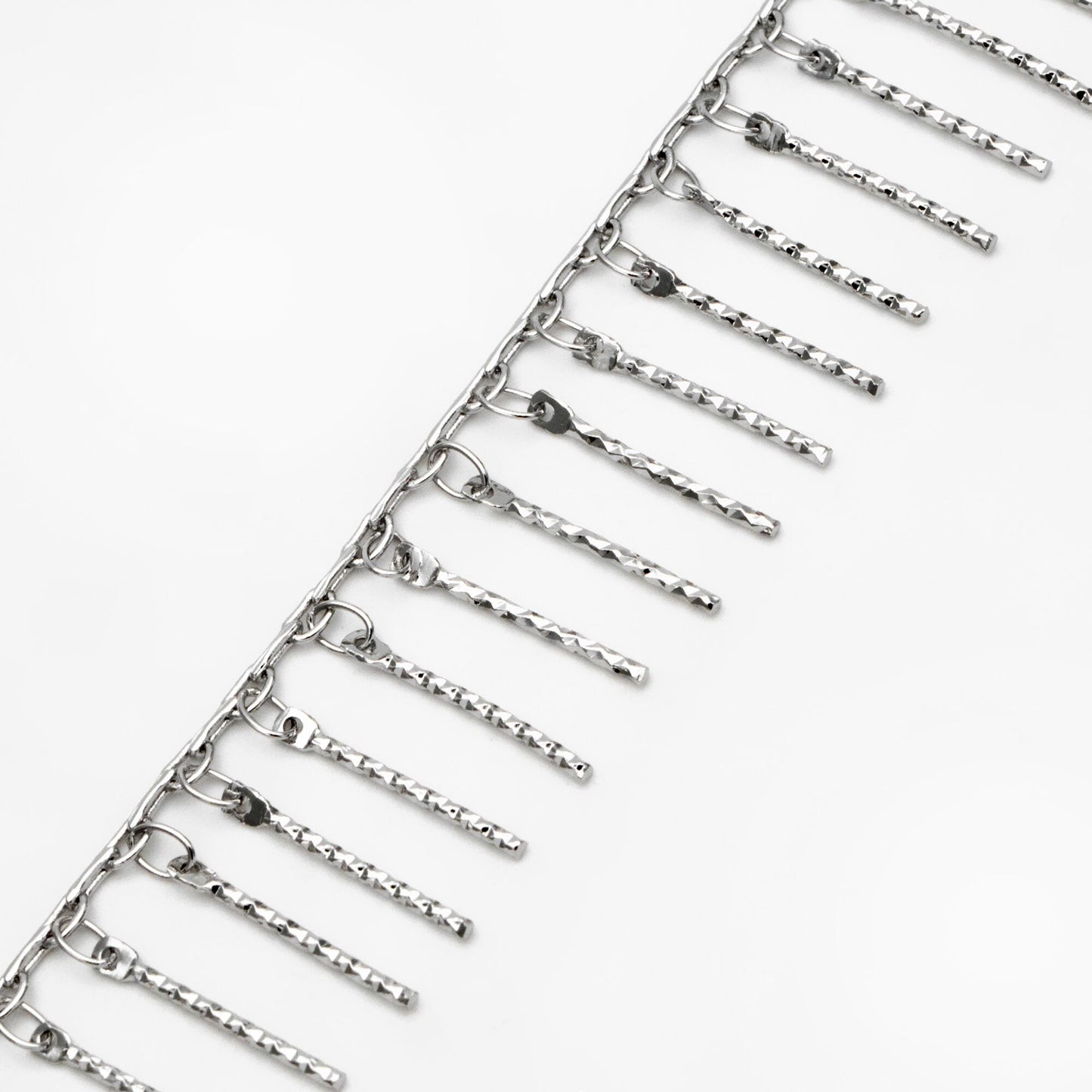 Gold/ Rhodium plated Brass Beaded Chains, Link Chain with 15mm Stick Bar Beads (#LK-194)/ 1 meter=3.3 feet