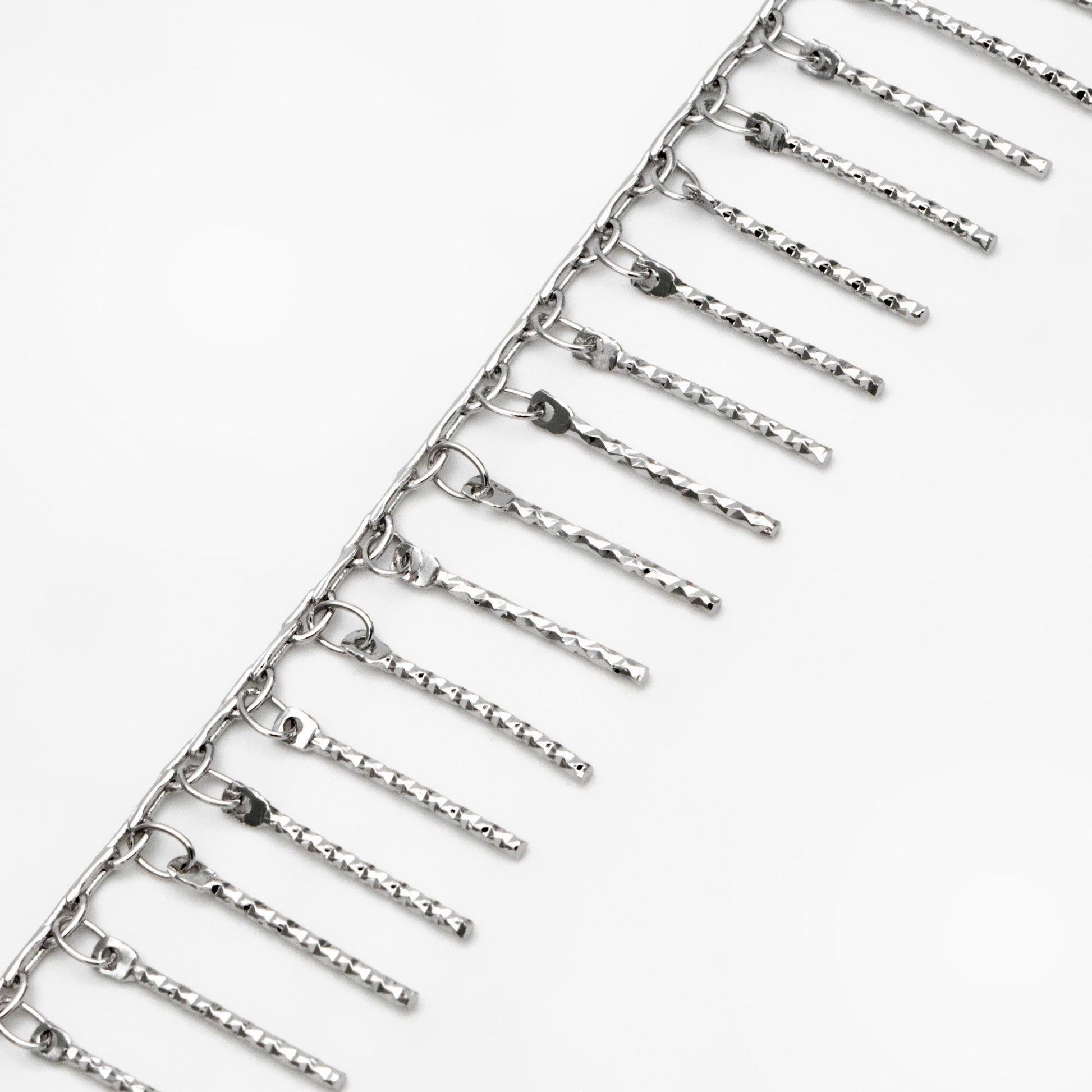 Gold/ Rhodium plated Brass Beaded Chains, Link Chain with 15mm Stick Bar Beads (#LK-194)/ 1 meter=3.3 feet