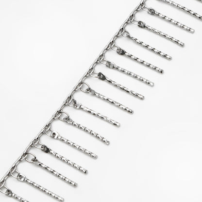 Gold/ Rhodium plated Brass Beaded Chains, Link Chain with 15mm Stick Bar Beads (#LK-194)/ 1 meter=3.3 feet