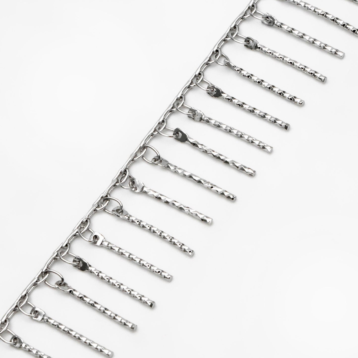 Gold/ Rhodium plated Brass Beaded Chains, Link Chain with 15mm Stick Bar Beads (#LK-194)/ 1 meter=3.3 feet