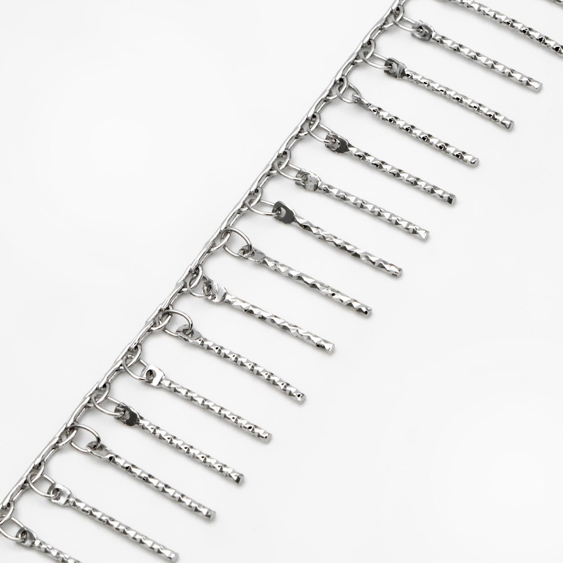 Gold/ Rhodium plated Brass Beaded Chains, Link Chain with 15mm Stick Bar Beads (#LK-194)/ 1 meter=3.3 feet