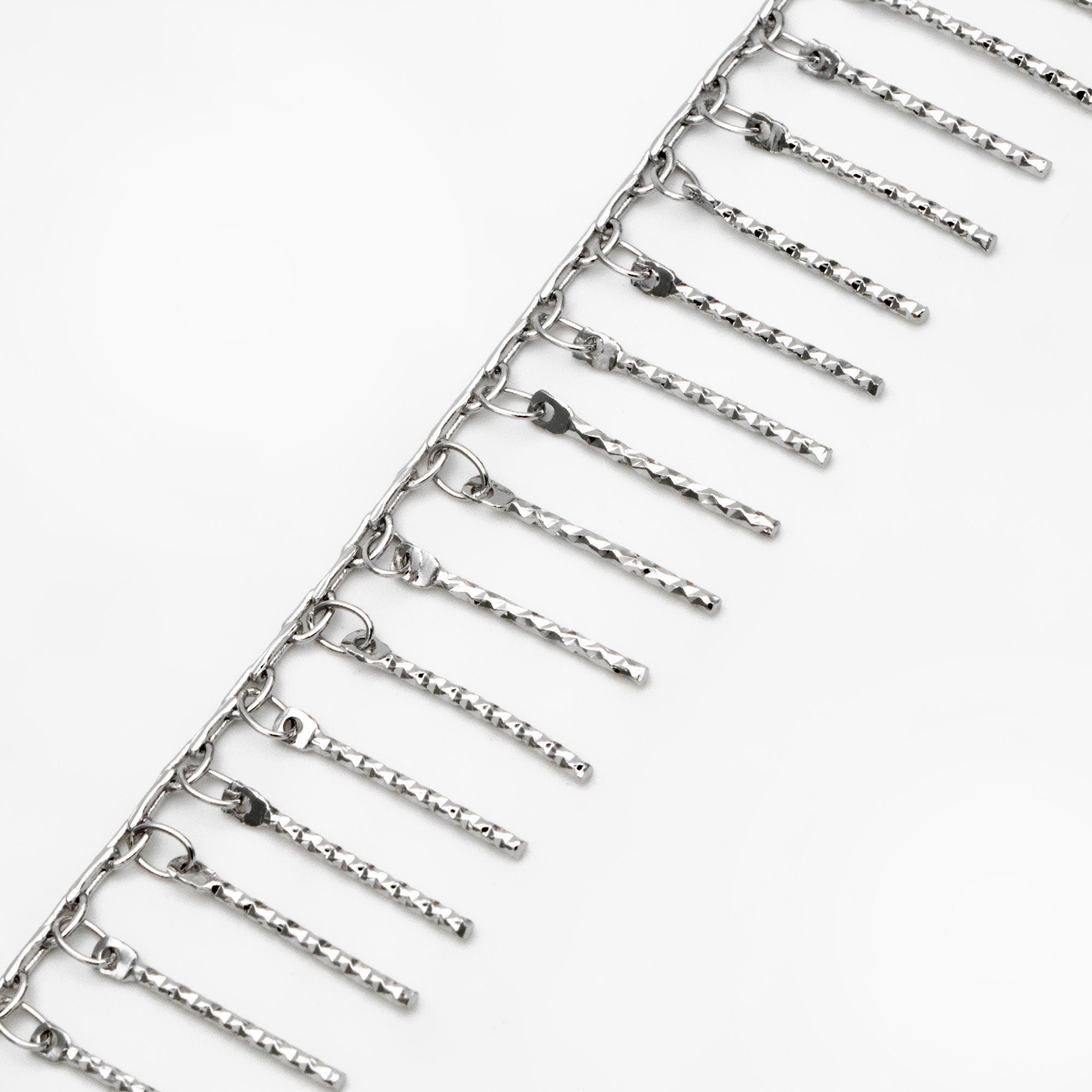 Gold/ Rhodium plated Brass Beaded Chains, Link Chain with 15mm Stick Bar Beads (#LK-194)/ 1 meter=3.3 feet