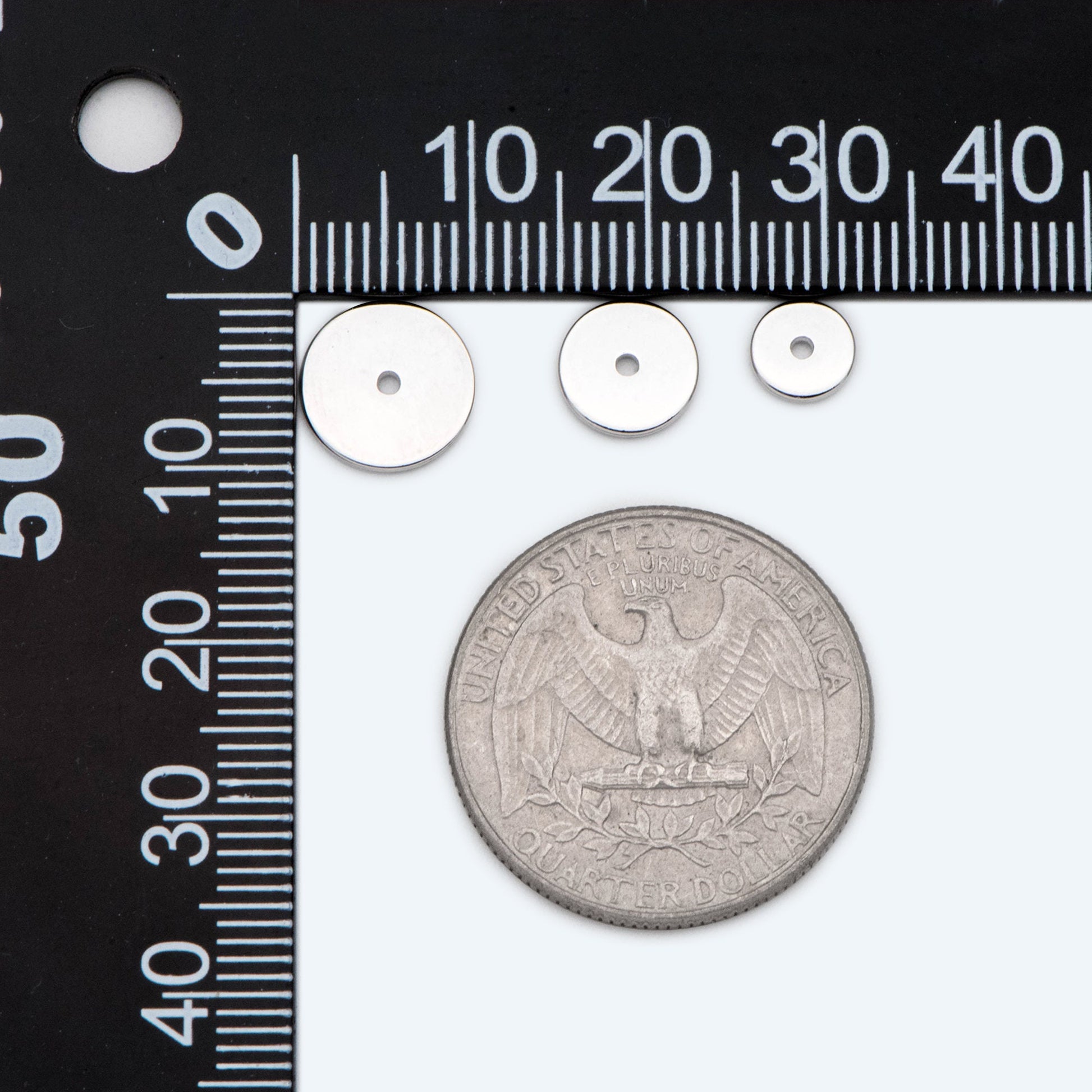 20pcs Gold/ Silver Tone Disc Spacer Beads, Round Coin Beads, Smooth Flat Disk Spacers 4/ 6/ 8/ 10mm, Donuts Findings diy jewelry (GB-1333)