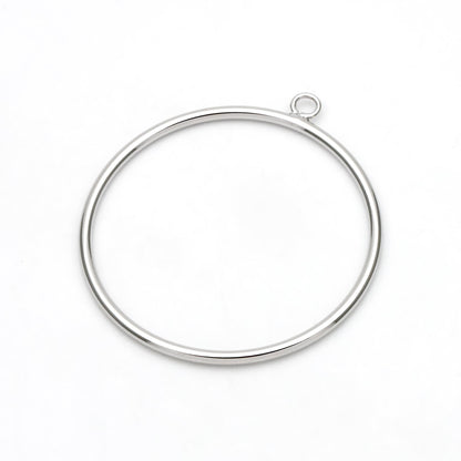 10pcs Gold/ Silver Tone Circle Pendants: 18K Gold/Rhodium Plated Hoop Charms, 40mm (GB-2769)
