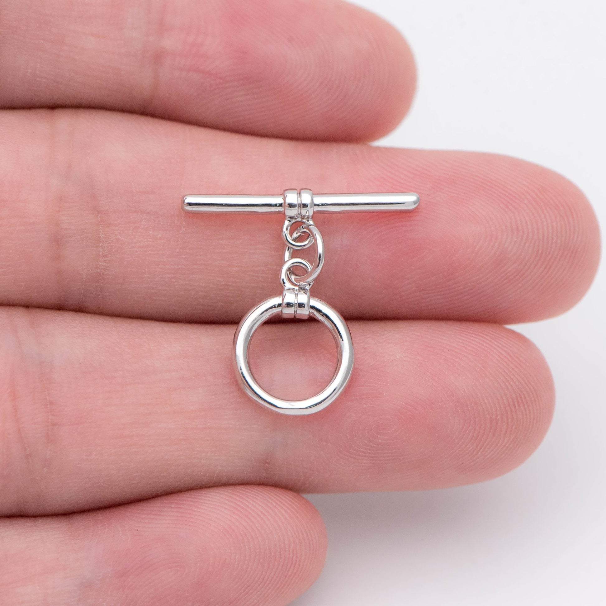 10 sets Gold/ Silver Toggle Clasp, Real Gold/ Rhodium plated Brass, Easy Close Clasp 10mm Smooth Round (#GB-1543-D)