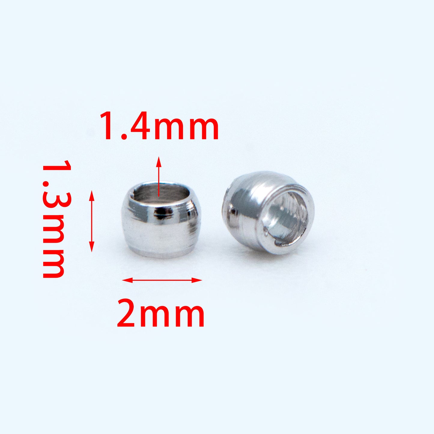 500pcs Gold/ Silver tone Round Crimp Beads 2mm, Gold/ Rhodium plated Brass, Jewelry Making Supplies Wholesale (GB-234)