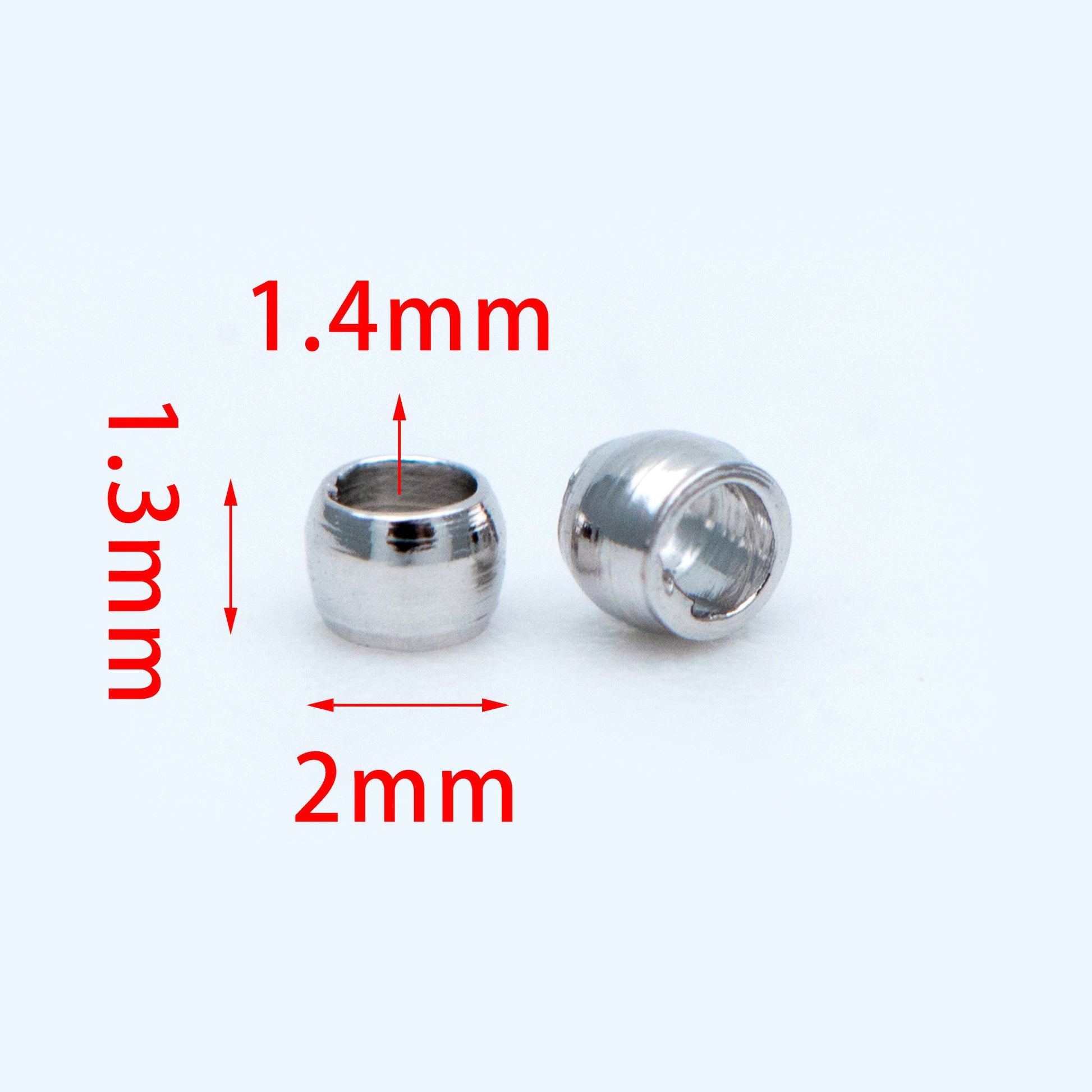 500pcs Gold/ Silver tone Round Crimp Beads 2mm, Gold/ Rhodium plated Brass, Jewelry Making Supplies Wholesale (GB-234)