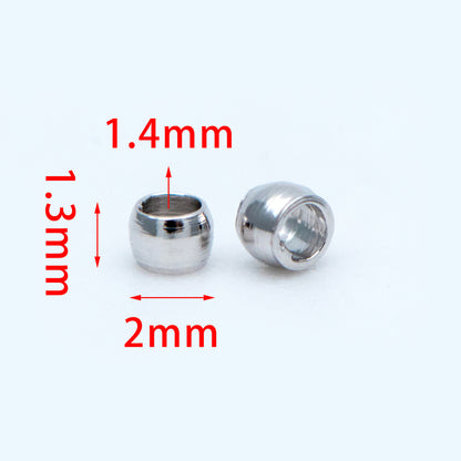 500pcs Gold/ Silver tone Round Crimp Beads 2mm, Gold/ Rhodium plated Brass, Jewelry Making Supplies Wholesale (GB-234)