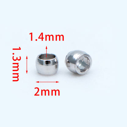 500pcs Gold/ Silver tone Round Crimp Beads 2mm, Gold/ Rhodium plated Brass, Jewelry Making Supplies Wholesale (GB-234)